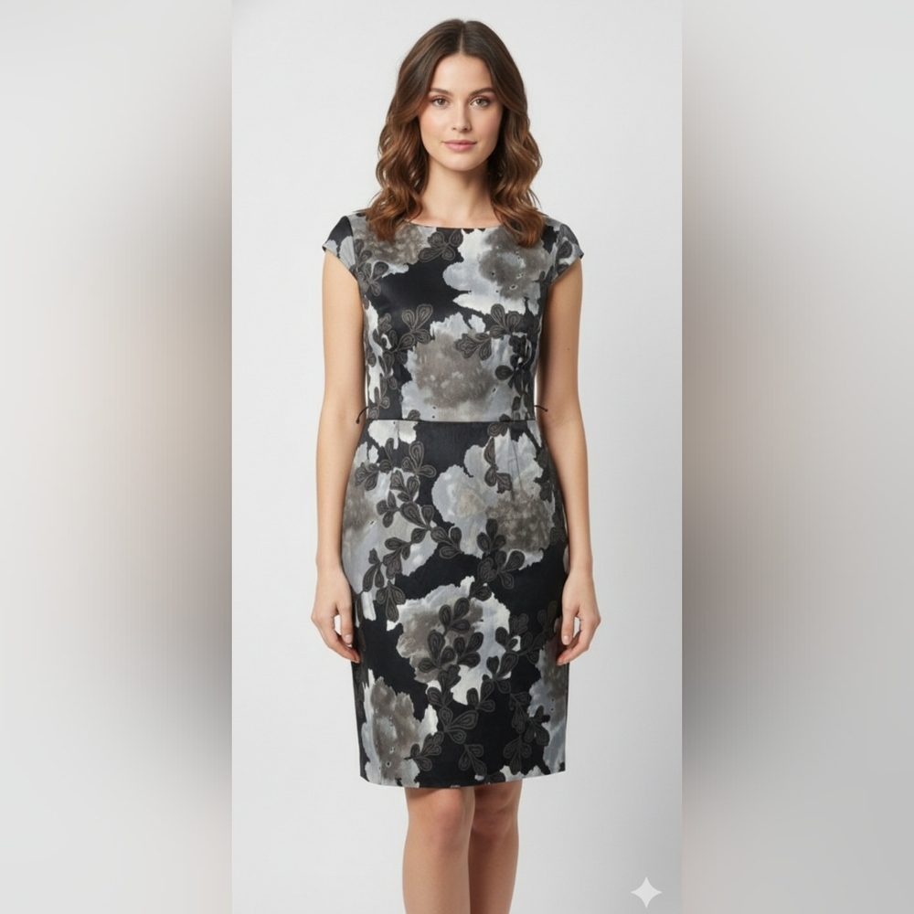 AGB Dress Black Gray Grunge Retro Goth Satin 16
